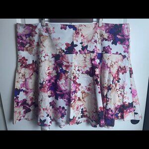 Lane Bryant Floral Midi Skirt With Liner SZ-28